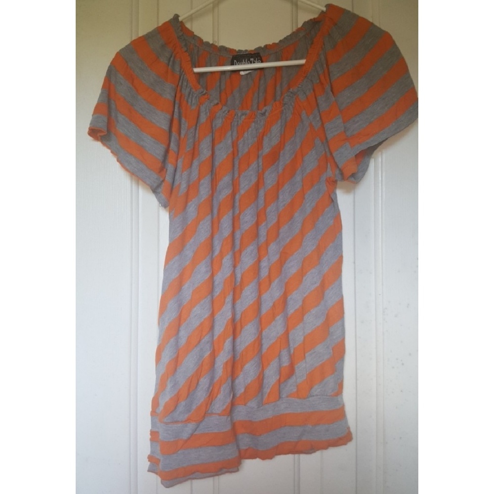 Gray Blouse & A Pop of Orange